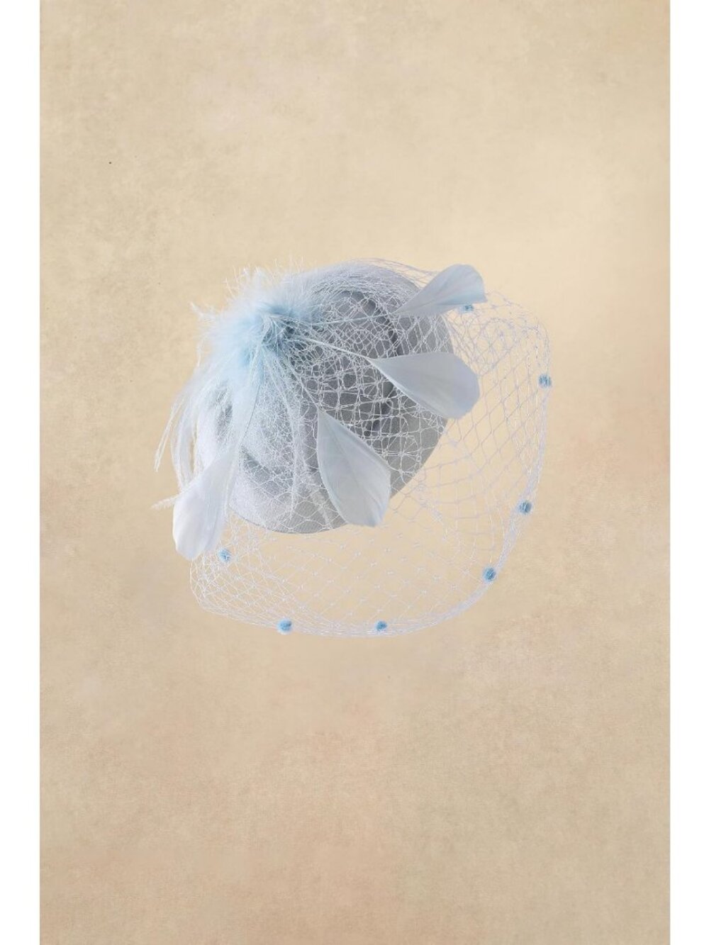 Elegant Tea Party Fascinator Hat with Mesh Veil & Feather Detail | Derby - Picture 2 of 7
